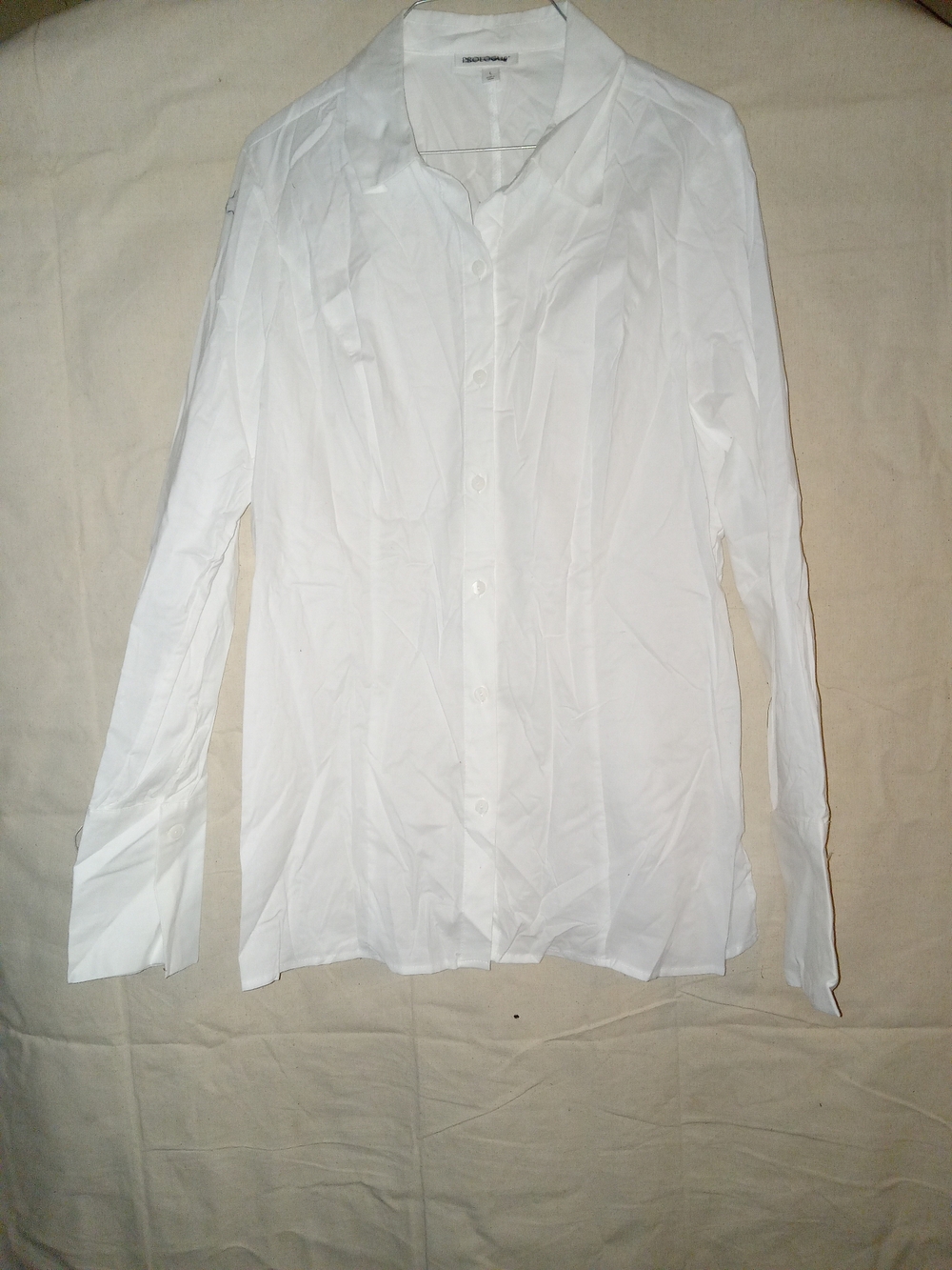 White Women's Button-Up Dress/casual Shirt